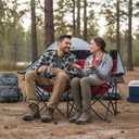 Byliable Double Camping Chair Outdoor 2-Seater Oversized 2 Person Portable Folding Lawn Chair with Cup Holders & Mesh Storage Pocket for Picnic, Camping, Beach, Sports, Hiking