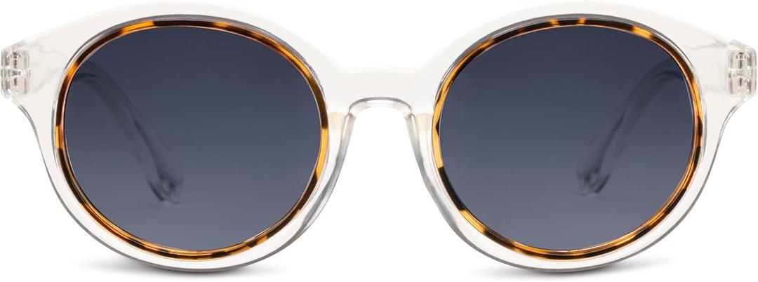 Peepers by PeeperSpecs Clear No Correction Unisex Charm Polarized Round Sunglasses