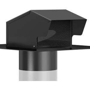 Removable Roof Vents 8 Inch, Hon&Guan Roof Vent Cap Galvanized Steel Bathroom 8 Roof Exhaust Vent for Ventilation System-with Damper, Black.