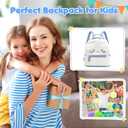 KIEAL Blue Kids Backpack, Kawaii Stuff Plush Backpack, Adorable Bag Handbag for Girls Kids Fans Birthday Present School Supplies