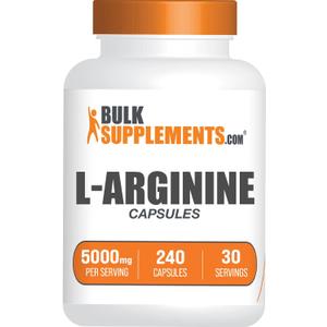 BulkSupplements.com L-Arginine Capsules - Arginine Supplement, Nitric Oxide Supplement - Gluten Free, 8 Capsules per Serving (5000mg), 240 Count (Pack of 1)