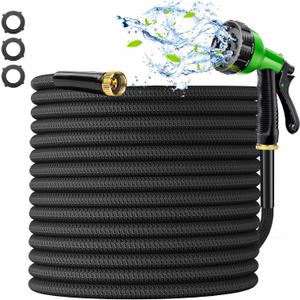 Garden Hose 100 ft - Water Hose 100ft with 10-Pattern Nozzle, Kink-FreeUltra Lightweight, Leak Proof, Tough & Flexible, Non-Expanding Heavy Duty Garden Hose for Garden, Outdoor, Yard, Lawn, Watering