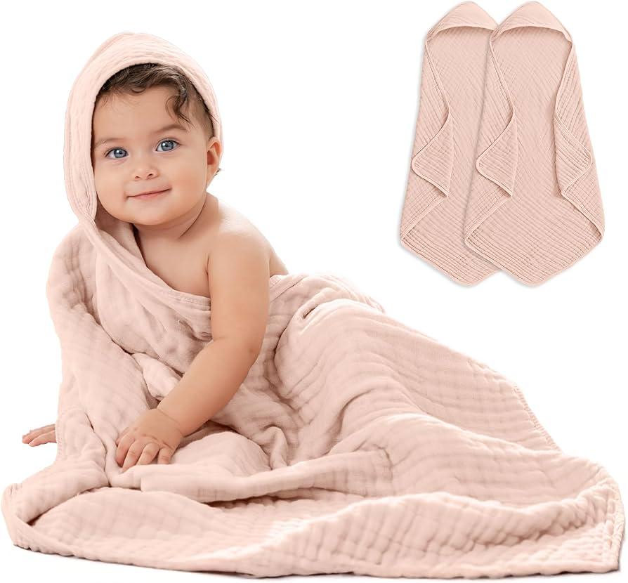Hooded Baby Towel, 2-Pieces, 33x33 inch