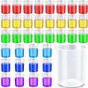 Tanlade 36 Pcs Plastic Beakers Transparent Lab Measuring Cup Clear Liquid Measuring Mixing Cups Raised Graduations, Tapered Spout for Laboratories, Classrooms, Home (250 ml)