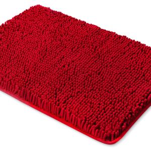Yeaban Red Bathroom Rugs  Thick Chenille Bath Mats | Absorbent and Washable Bath Rug Non-Slip, Plush and Soft Rugs for Bathroom Floor, Shower, Sink - 20" x 32" (1'8" x 2'8" (Rectangular))