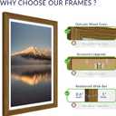 12x18 Poster Frame, Display Pictures 11X17 with Mat or 12x18 Without, Wall Hanging Frames, Rustic Brown, 3 Pack