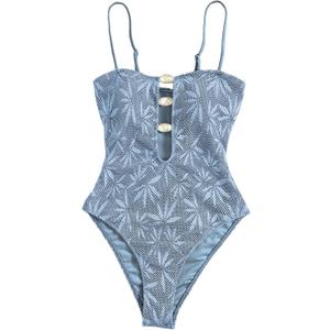 SOLY HUX Women's One Piece Swimsuit Cutout Bathing Suits High Cut Swimwear Vacation Cruise Wear, L