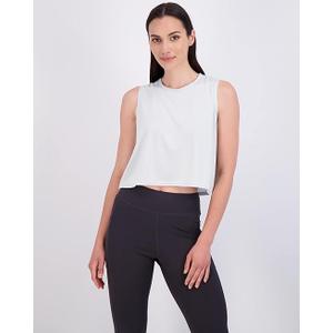 Real Essentials 3 Pack: Women's Dry Fit Crop Summer Tank Top - Gym Yoga Workout Sports Tee 3 Pack, Light Grey, Orange, Black, S