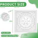 24 PCS 2x2 FT Luxury Carved Circle Decorative Ceiling Tiles, 24x24 Inch 3D Modern Minimalist Ceiling Panels, PVC Waterproof Cuttable Material Ideal for Living Room Bedroom Cover 96 Sq.Ft