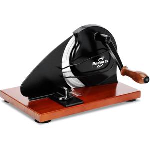Redants Manual Bread Slicer for Homemade Sourdough Bread, Versatile Hand Crank Bread Slicer, Adjustable Thickness for Smooth Cutting, Food Grade Stainless Steel (Black), 6.5"