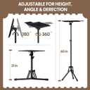 KOOV Projector Stand Adjustable Height 20" to 61", Foldable Projector Tripod Stand with Mouse Tray & Phone Holder, Portable Laptop Floor Stand for Office Home Stage Studio DJ Racks Podium Stand