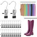 Kifmurase 200Pcs Boot Hangers Clips, Laundry Hooks, Clothes Pins, Closet Hanger Organizer Clamps, Socks Towel Clips, Heavy Duty Clothespins, Bulk Clothes Hangers for Closet Travel Pants Socks