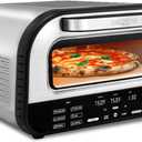 Gourmia Indoor Pizza Oven Air Fryer Toaster  1800W Countertop Multi-Cooker with Pizza Stone, Digital Controls & 6 Presets, Stainless Steel