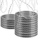 Razor Wire Fencing, Galvanized Steel Wire Razor Ribbon Barbed Concertina Wire, 82 Feet per Roll 