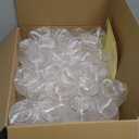 48 piece Stemless Unbreakable Crystal Clear Plastic Wine Glasses Set of 48 (10 Ounce - Silver Rim)