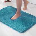 MIULEE Bath Mat Non Slip Absorbent Bathroom Soft luxurious Shower Small Mat Doormat Inside Rugs Kitchen Rugs Carpet Mat Washable for Bathroom Bedroom Kitchen Entrance 40x60 cm Blue Green