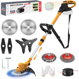 Electric Weed Wacker for Dewalt 20V Battery, Weed Eater Battery Powered with 6 Types of Blades, 750w Lightweight Cordless Weed Wacker Brush Cutter for Lawn, Yard and Bush Trimming (No Battery)