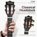 Caramel 26inch CT204 All Solid Acacia Wood Tenor Electric Ukulele Professional Ukelele Kit Beginner Guitar Starter Bundle Strings, Padded Gig Bag, Strap