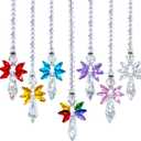 QFkris 7pcs Rainbow Guardian Angel Suncatcher for Home/Car Decoration & Porch Decor & Hangings Crystal Glass Ornament for Mom Women
