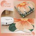 2x6 Floral Boho Runner - Beige Non-Slip Washable Rug, Soft Botanical Carpet for Hallway Kitchen & Bedroom