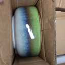 KINGSTONE Stoneware Dinnerware Sets for 4, Reactive Glaze, Kiln-Fired Green