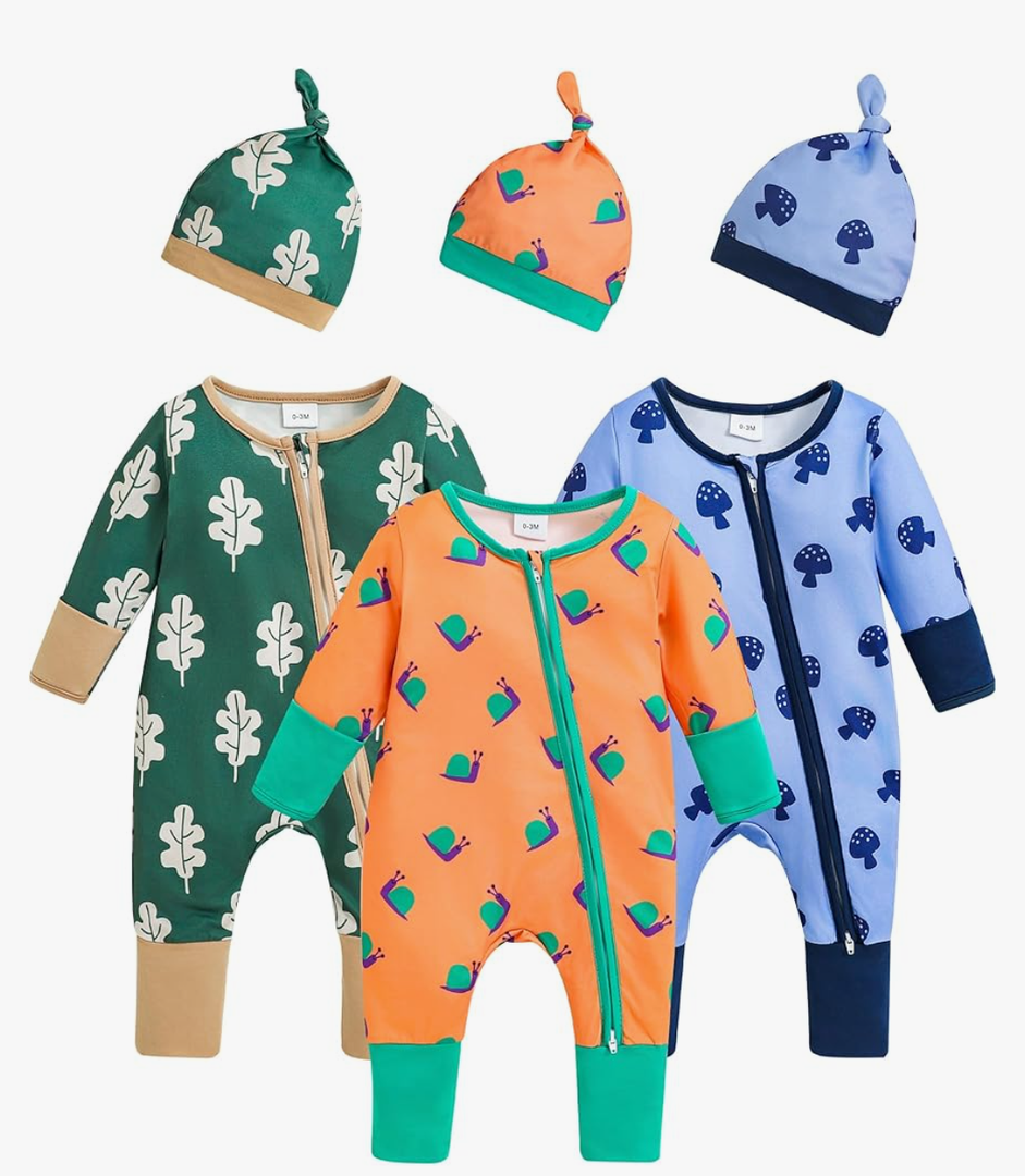 Renotemy Newborn Baby Boy Girl Clothes Unisex Jumpsuits Coming Home Outfit Gifts 2 Way Zipper Romper for Boy 6-12M