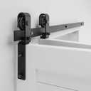 36" Bi-Folding Sliding Barn Door Hardware Track Kit, Smoothly & Quietly, Side Mounted Black Roller, Easy Install, Door Not Included [Fit Double 16" Bifold Doors]