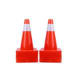 12 Pack 18" Traffic Cones Safety Road Parking Cones Weighted Hazard PVC Cones Construction Cones for Traffic Fluorescent Orange with w/4" Reflective Strips Collar Plastic Safety Signs (12)