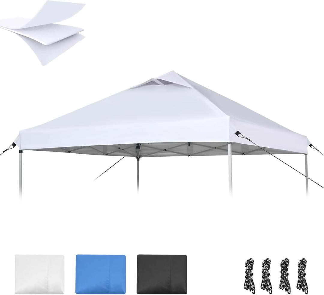 10x10 Canopy Replacement Top with Air Vent, Pop Up Canopy Replacement for Straight Leg Canopy Tent, Canopy Replacement Cover UV Resistant Waterproof for Garden Patio Camping (Top Only)(Silvery White)