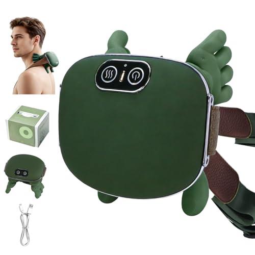 IOUGDSEC Upgraded Neck and Shoulder Massager,Professional Shiatsu Neck Massager,Portable Deep Tissue 4D Kneading with Heat,Intelligent Simulated Human Hand Design for Pain Relief and Muscle (Green)