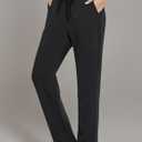 SPECIALMAGIC Women Yoga Sweatpants Pajama Wide Leg Cotton Drawstring Lounge Pants Leisure (Black, XXL)