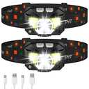 LHKNL Headlamp Flashlight, Lumen Ultra-Light Bright LED Rechargeable Headlight with White Red Light, 1-Pack Waterproof Motion Sensor Head Lamp,8 Modes for Outdoor Camping Running Hiking Fishing