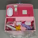 deAO Doll Houses Portable Backpack for Girls with Doll Toy House with Light and Music Baby Dollhouse Furniture for 3 to 8 Years Olds Toddler Kids