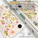 Compatible for iPhone 16e Cases with Design, Cute Transparent Phone Case for Women Girls Girly with Heavy Duty Protective Bumper (Clear Watercolor Floral)