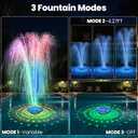 Floating Pool Fountain with Lights Show, 9 Pool Light Modes and 3 Fountain Modes with Remote for Inground Above Ground Pool, Upgraded Rechargeable Pool Fountains with Anchor-1 PC