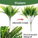 MAQIHAN 10 Pcs Fake Fern - Artificial Ferns for Outdoors - Faux Ferns for Outdoor Planter Large Outdoor Patio Decor Boston Fern Artificial Plants Faux Greenery Porch Decor