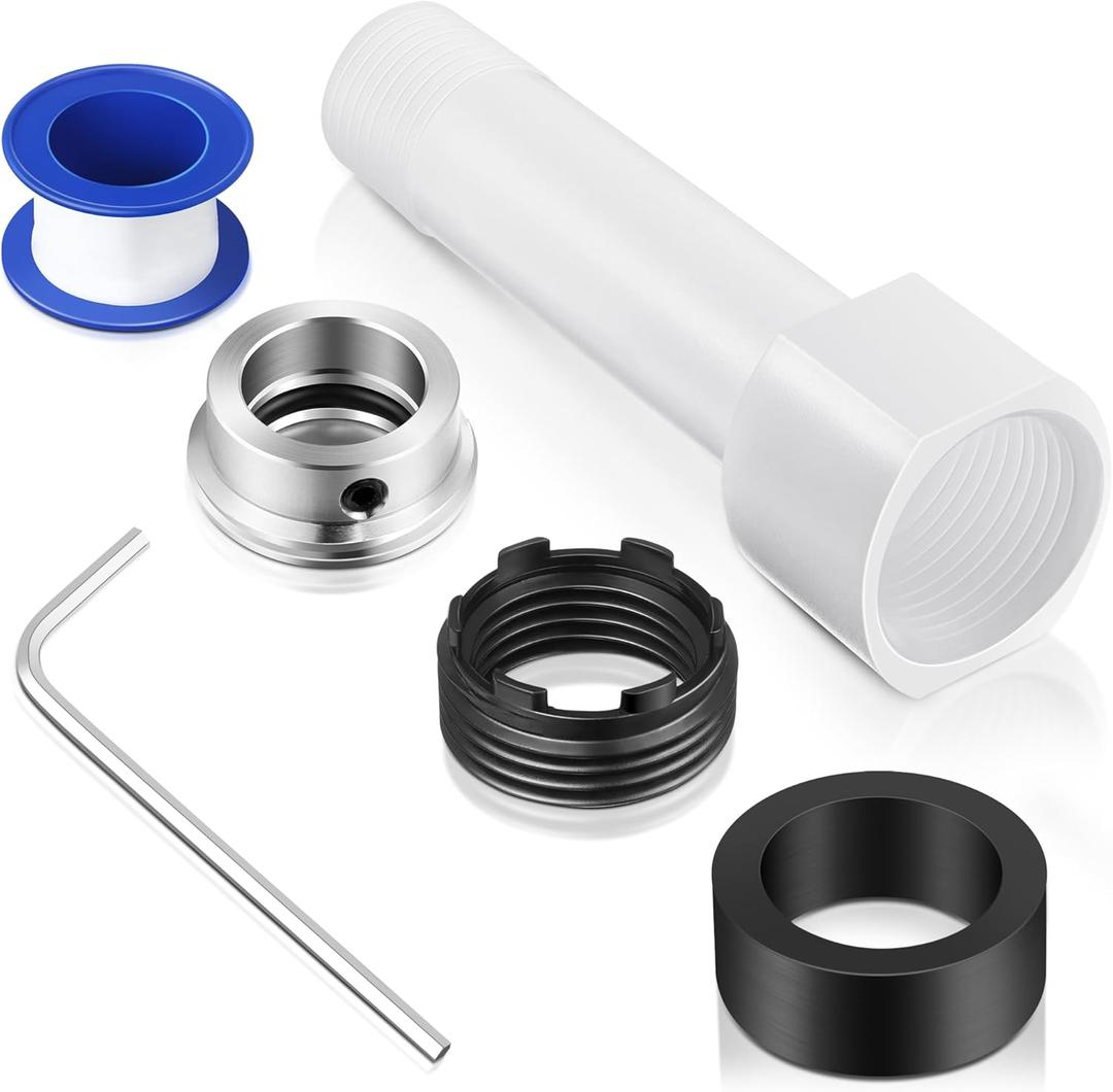 Dreyoo Four in One Tub Spout Adapter, Threaded Bathtub Faucet Adapter Slip Fit for Copper (Compatible with 1/2'' Copper Pipe, 1/2'' and 3/4'' Pipe Thread), Bathtub Spout Adapter Kit with Assembly Tool