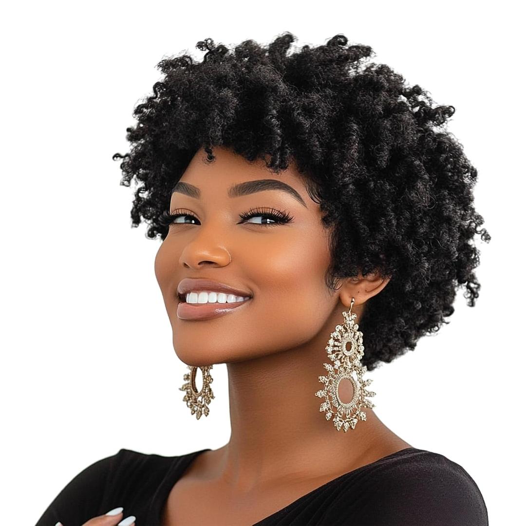 Loc Wigs for Black Women Dreadlock Fake Dreads Faux Locs Wig Dreadlocks Afro Headband Short Braided Wig Short Curly Braided Afro Twist Wigs for Black Women Braided Bob (Natural Black)
