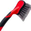 Mothers Car Wash Brush, Wheel and Fender Brush, Short Handle Tire Cleaner for Car Detailing, 10 Inch, Red/Black