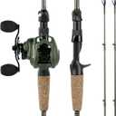 KastKing Spartacus II Twin-Tip Fishing Rod and Reel Combo, Spinning & Casting Combo, Fishing Poles and Reels Combo, KastFlex IM6 Graphite Blanks, 2-Piece Rods with Extra Tip, Cast-7'1'' Medium Heavy-Left Handed-2pcs
