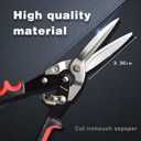 TOOLEAGUE 12" Aviation Tin Snips with Forged Blade, Heavy Duty Long Straight Cutters Shears for Cutting Sheet Metal, Aluminum & DIY Projects.