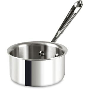 All-Clad D3 3-Ply Stainless Steel Butter Warmer 0.5 Quart Induction Oven Broiler Safe 600F Pots and Pans, Cookware, Sauce Pan Silver, 1/2-Quart