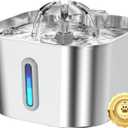 Cat Water Fountain Stainless Steel, 2.2L/74oz Cat Fountain with Quiet Pump, Automatic Pet Water Dispenser, Ideal for Multi-pet Homes, Fresh & Clean Water for Cats and Dogs