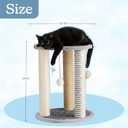 Cat Scratching Post - 3 Scratcher Posts with Carpeted Scratch Pad Base and Perch - Furniture Scratching Deterrent for Indoor Cats by PETMAKER (Gray)
