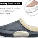 Ranberone Men's Slippers Microsuede Upper Moccasin House Shoes with Fuzzy Plush Lining Indoor and Outdoor (6-7, Grey)