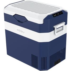 12 Volt Refrigerator Car Fridge Portable 12V 40 Quart Freezer Compressor Cooler 12V/24V DC 110240 V AC for Truck Van RV Camper SUV and Home Use (Blue (White))