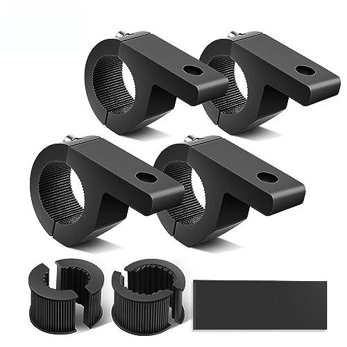 Nilight - 90028D 4PCS LED Light Bar Horizontal Bar Clamp Mounting Kit Fit on 0.75" 1" 1.25" Bull Bars Roof Racks Roll Cages for ATV UTV and Trucks, Black