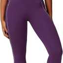 Womens Workout Sets Two Piece Spaghetti Straps Tank Top Matching High Waist Leggings Gym Work Out Outfits with Pockets (Small, Purple)