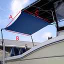 Boat T-Top Sun Shade Kit Boat Canopy, Boat Cover with Stainless Steel Telescopic Rod Foldable, UV-Proof 1200D High-Tech Polyester Fiber, Anti-Ultraviolet Dark Blue 94"82"59"