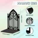 Peacoblue Metal Bookends for Shelves, Modern Decorative Heavy Duty Study Book Support Stoppers for Office, Desk, Shelf, Room 5.3"x4.3"x7.3" Cast Iron Simple Tall Bookends, 1 Pair (Gothic Gate)